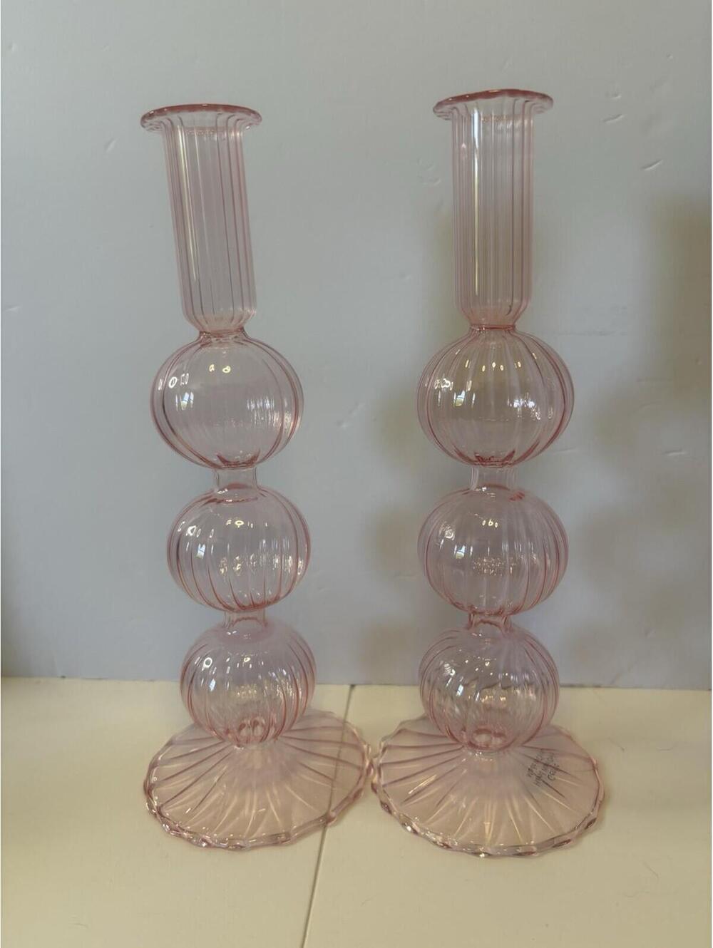 Cupcakes and Cashmere Pink Valentine Candle Holder Pair